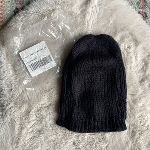 Urban Outfitters slouchy ribbed black beanie knit wool mohair blend hipster OSFM